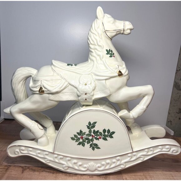 Holiday Rocking Horse Figurine, Plays Music, Large - Picture 6 of 9